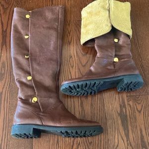 Michael Kors leather boots with shearling